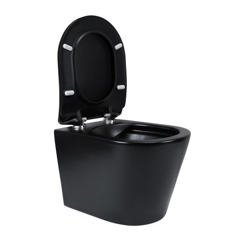 Унитаз подвесной Qtap Scorpio безободковый с сидением Slim Soft-close QT1433053ERMB