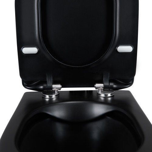 Унитаз подвесной Qtap Scorpio безободковый с сидением Slim Soft-close QT1433053ERMB