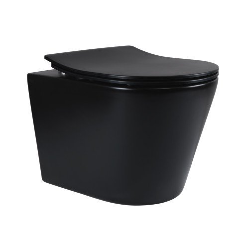 Унитаз подвесной Qtap Scorpio безободковый с сидением Slim Soft-close QT1433053ERMB Унитаз подвесной Qtap Scorpio безободковый с сидением Slim Soft-close QT1433053ERMB