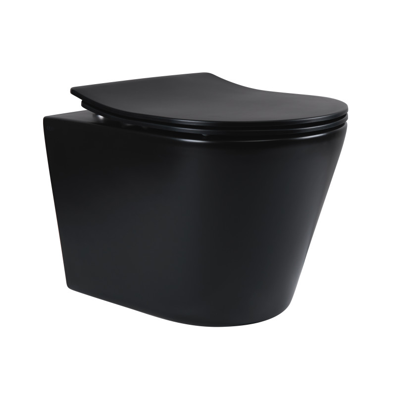 Унитаз подвесной Qtap Scorpio безободковый с сидением Slim Soft-close QT1433053ERMB